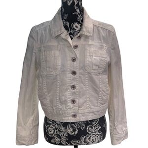 EXPRESS White Denim Jacket Medium